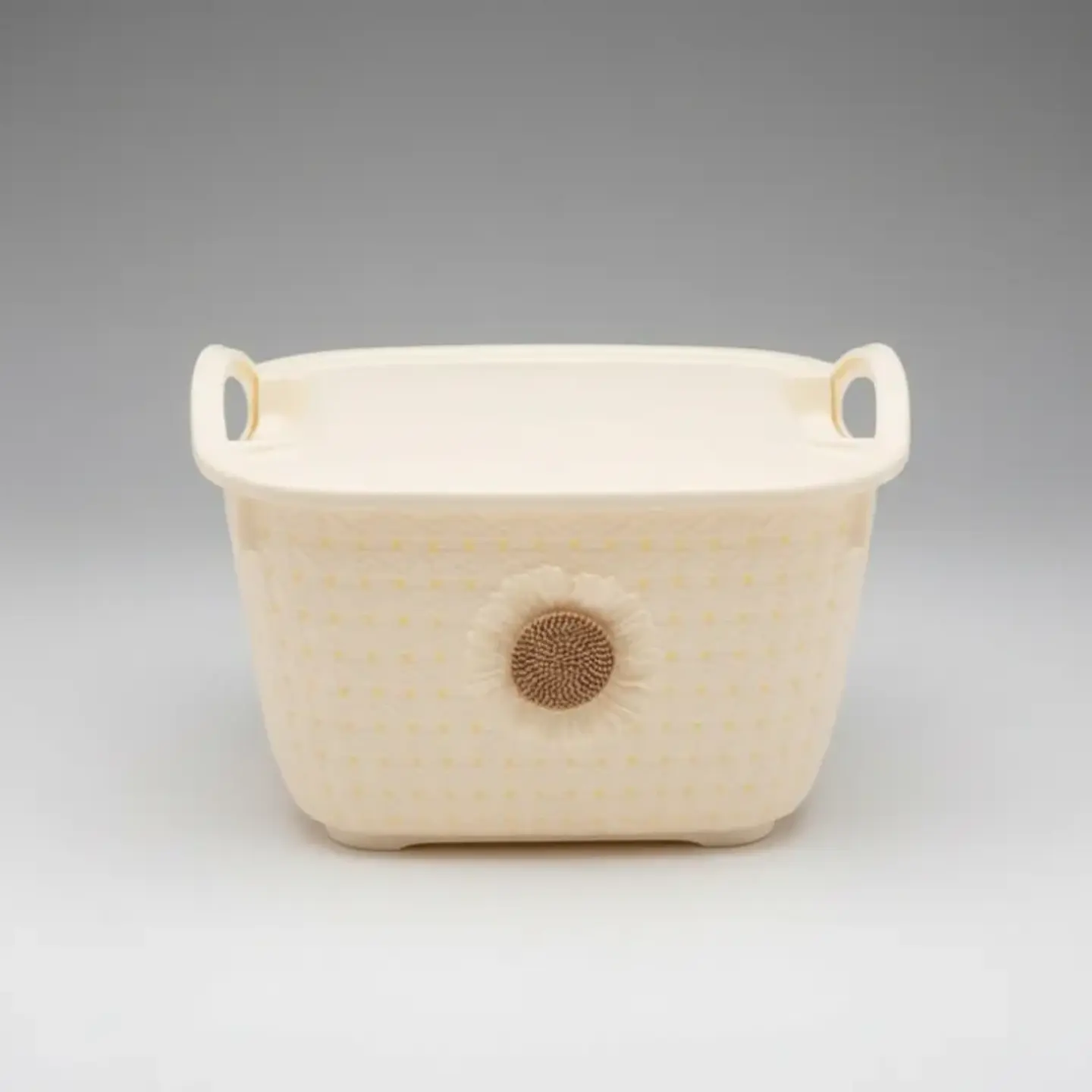 Canasto Organizador Con Tapa Y Asas Diseño Tejido 25x18x14cm 3
