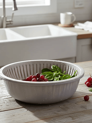 Bowl Con Colador Escurridor De Verduras Frutas 34.5cm Cocina