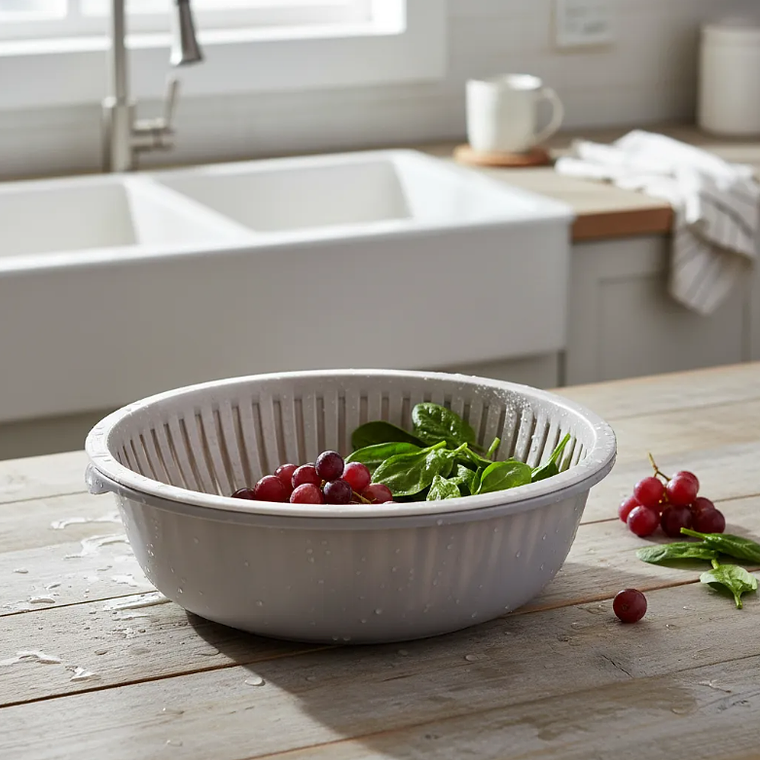Bowl Con Colador Escurridor De Verduras Frutas 34.5cm Cocina 2