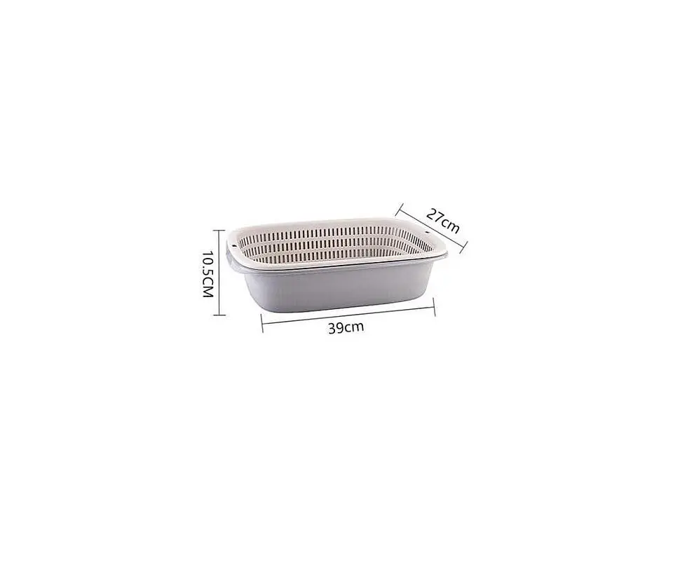 Escurridor Colador Doble Capa Lavado Frutas Verduras 39cm 3