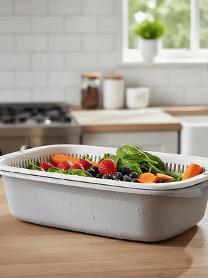 Escurridor Colador Doble Capa Lavado Frutas Verduras 39cm