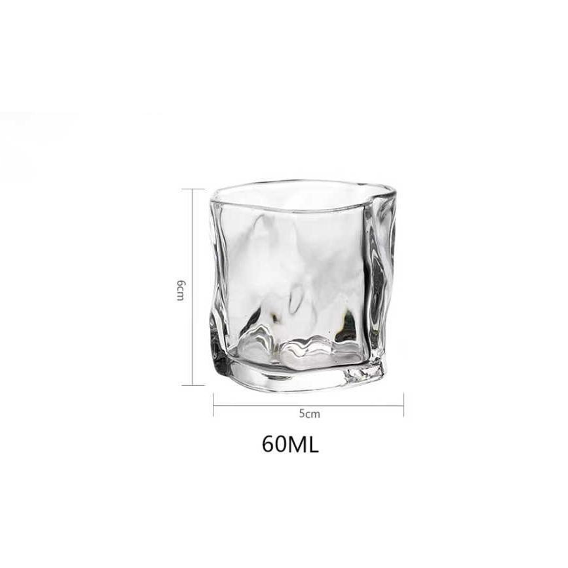 Vaso De Vidrio Para Whisky Trago Corto Diseño Irregular Moderno 3