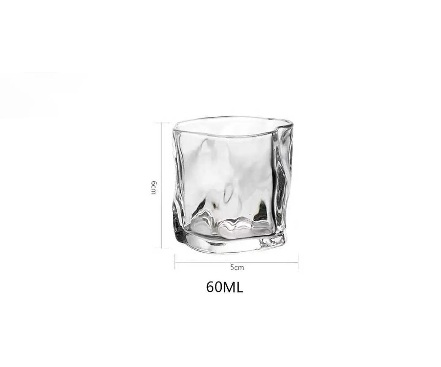 Vaso De Vidrio Para Whisky Trago Corto Diseño Irregular Moderno 3