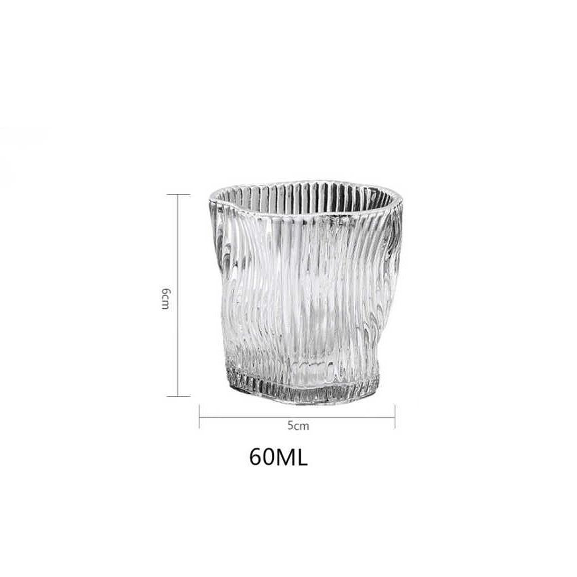 Vaso De Vidrio Para Shot  Diseño Irregular 60ml 3