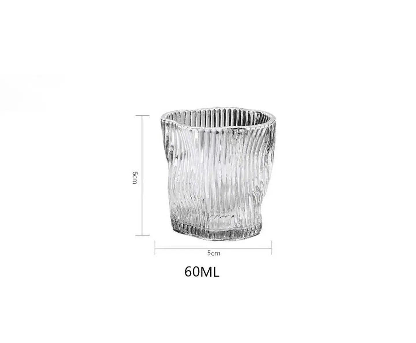 Vaso De Vidrio Para Shot  Diseño Irregular 60ml 3
