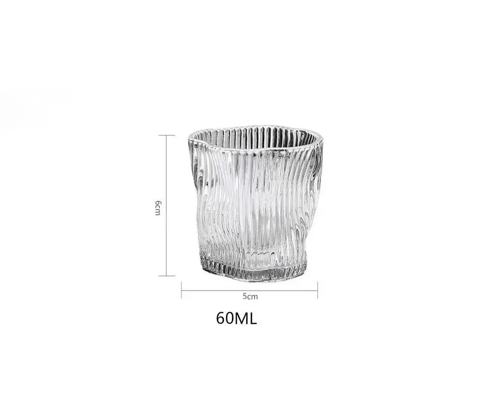Vaso De Vidrio Para Shot  Diseño Irregular 60ml 3