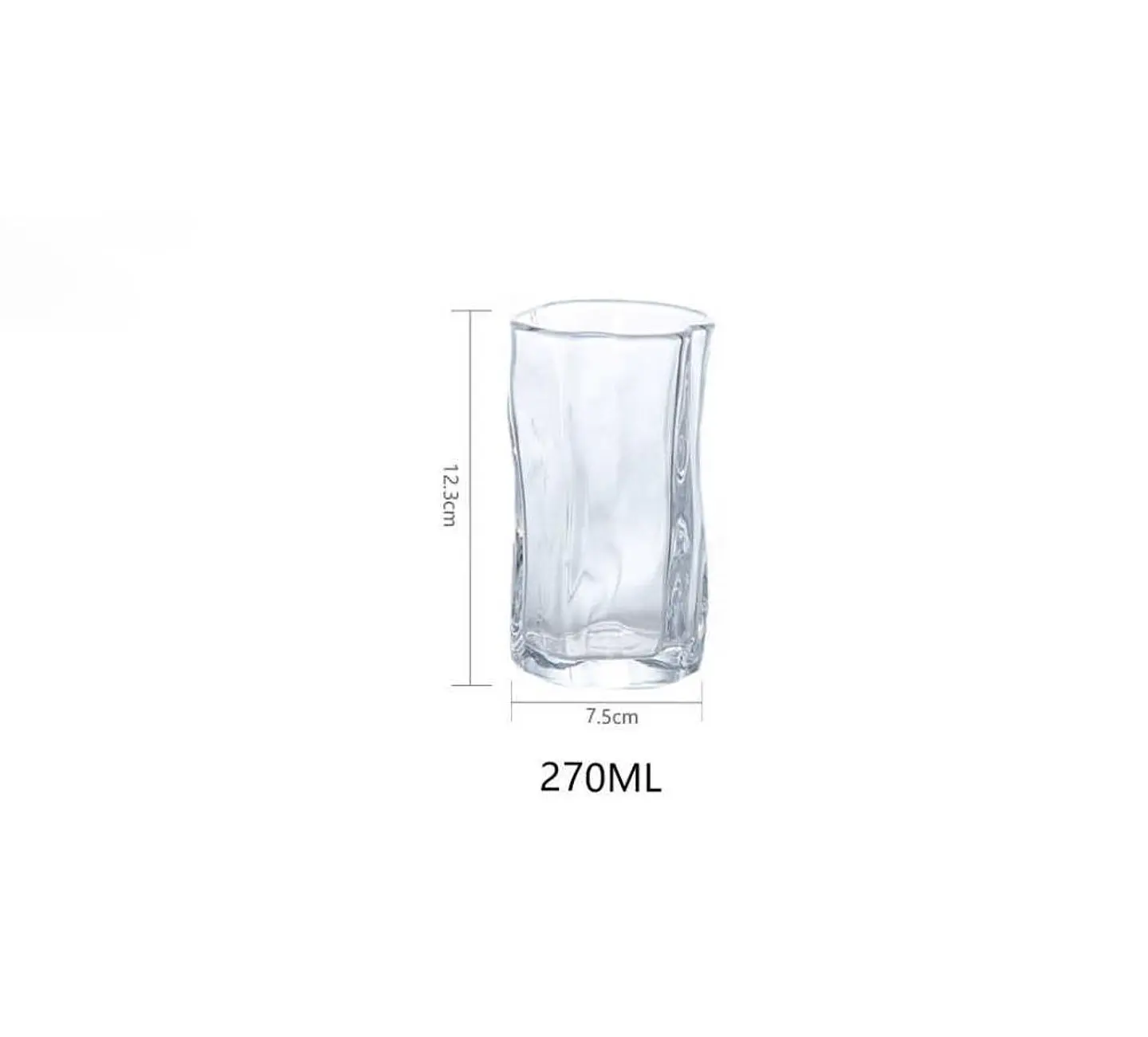 Vaso De Vidrio Ondulado Diseño Moderno Irregular 270ml 5