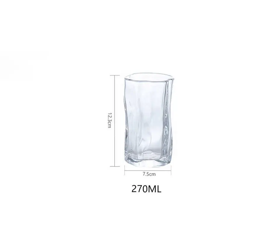 Vaso De Vidrio Ondulado Diseño Moderno Irregular 270ml 5