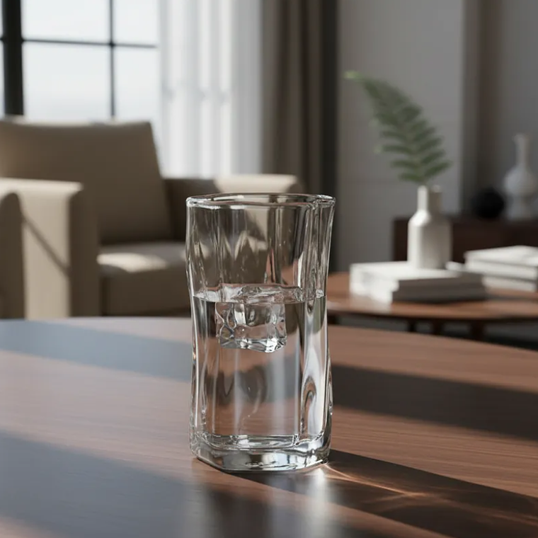 Vaso De Vidrio Ondulado Diseño Moderno Irregular 270ml 4