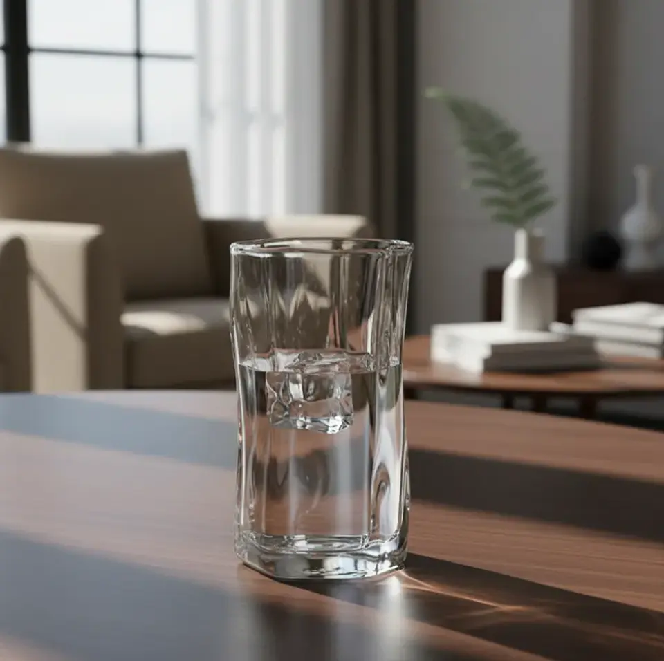 Vaso De Vidrio Ondulado Diseño Moderno Irregular 270ml 4