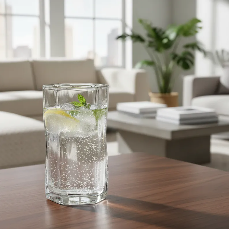 Vaso De Vidrio Ondulado Diseño Moderno Irregular 270ml 6