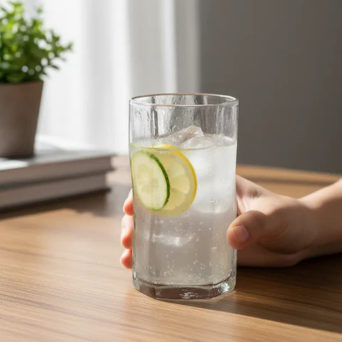 Vaso De Vidrio Ondulado Diseño Moderno Irregular 270ml