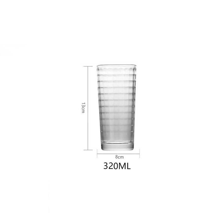 Vaso de vidrio labrado 320ml para bebidas y jugos 4