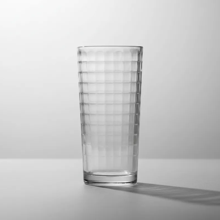 Vaso de vidrio labrado 320ml para bebidas y jugos 6