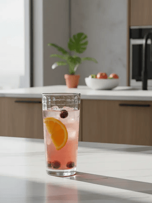 Vaso de vidrio labrado 320ml para bebidas y jugos