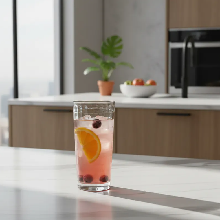 Vaso de vidrio labrado 320ml para bebidas y jugos 2