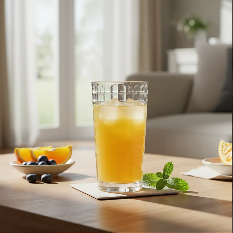 Vaso de vidrio labrado 320ml para bebidas y jugos 3