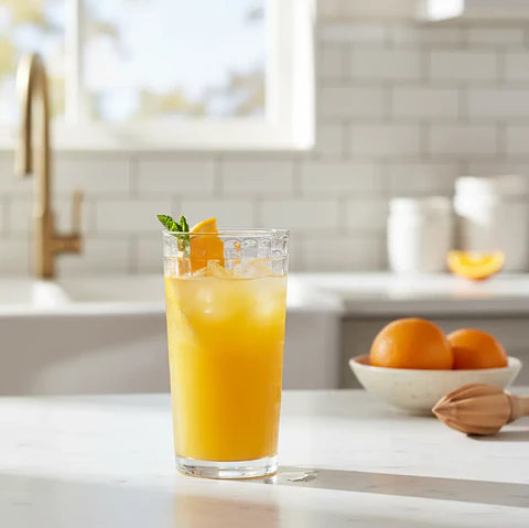 Vaso de vidrio labrado 320ml para bebidas y jugos