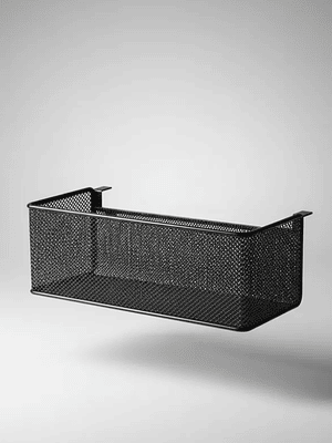 Canasto Organizador Colgante Metálico Negro Multiuso