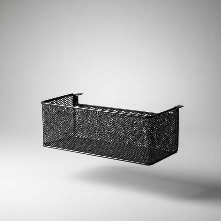 Canasto Organizador Colgante Metálico Negro Multiuso 1