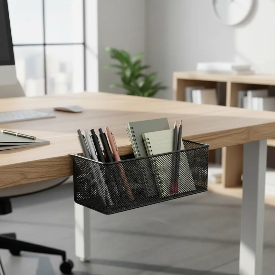 Canasto Organizador Colgante Metálico Negro Multiuso 3