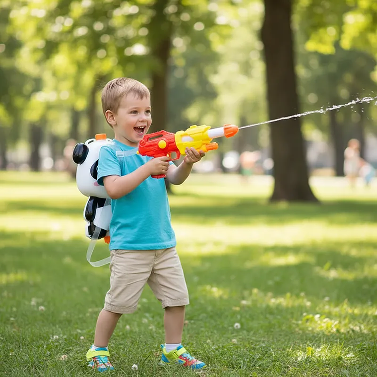 Pistola De Agua Con Mochila Panda Para Niños 4