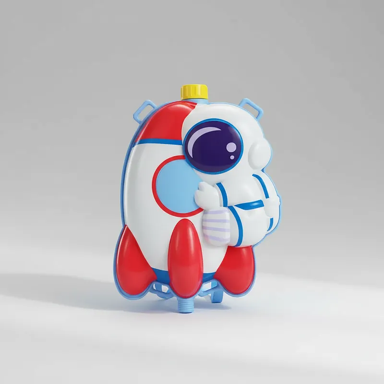 Mochila Pistola De Agua Infantil Diseño Astronauta Cohete 1