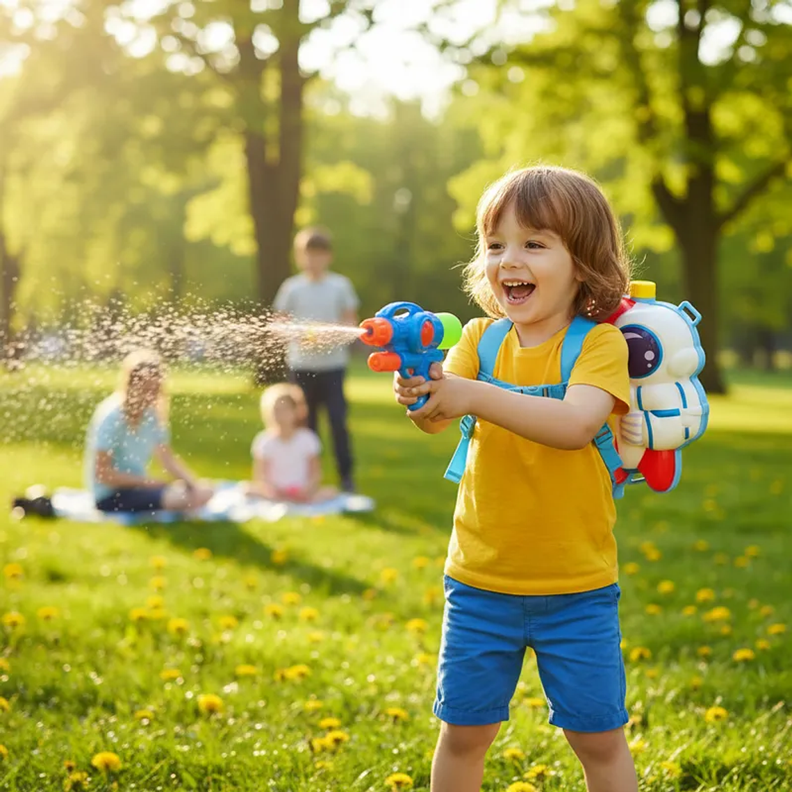Mochila Pistola De Agua Infantil Diseño Astronauta Cohete 8