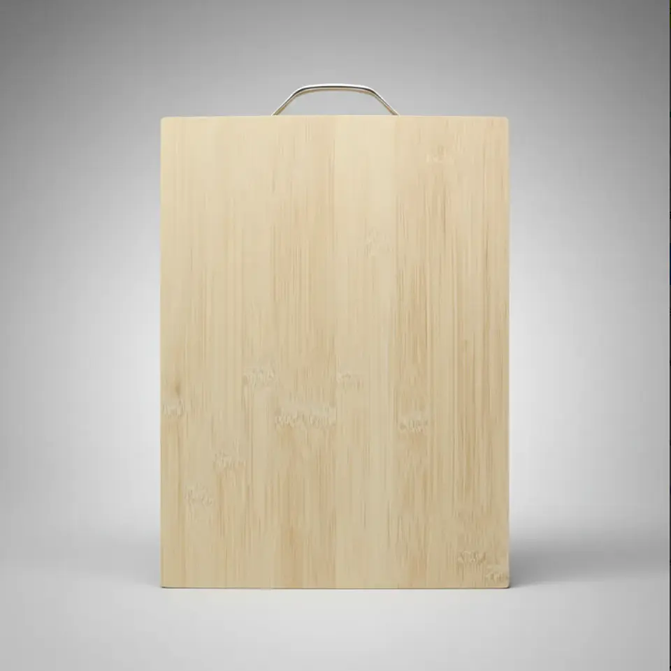 Tabla de cortar bambú con mango metálico 38x28 cm 2