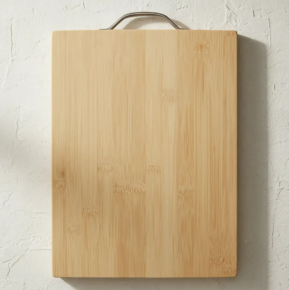 Tabla de cortar bambú con mango metálico 38x28 cm 4