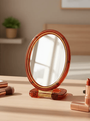 Espejo De Maquillaje Portátil Ovalado 10cm