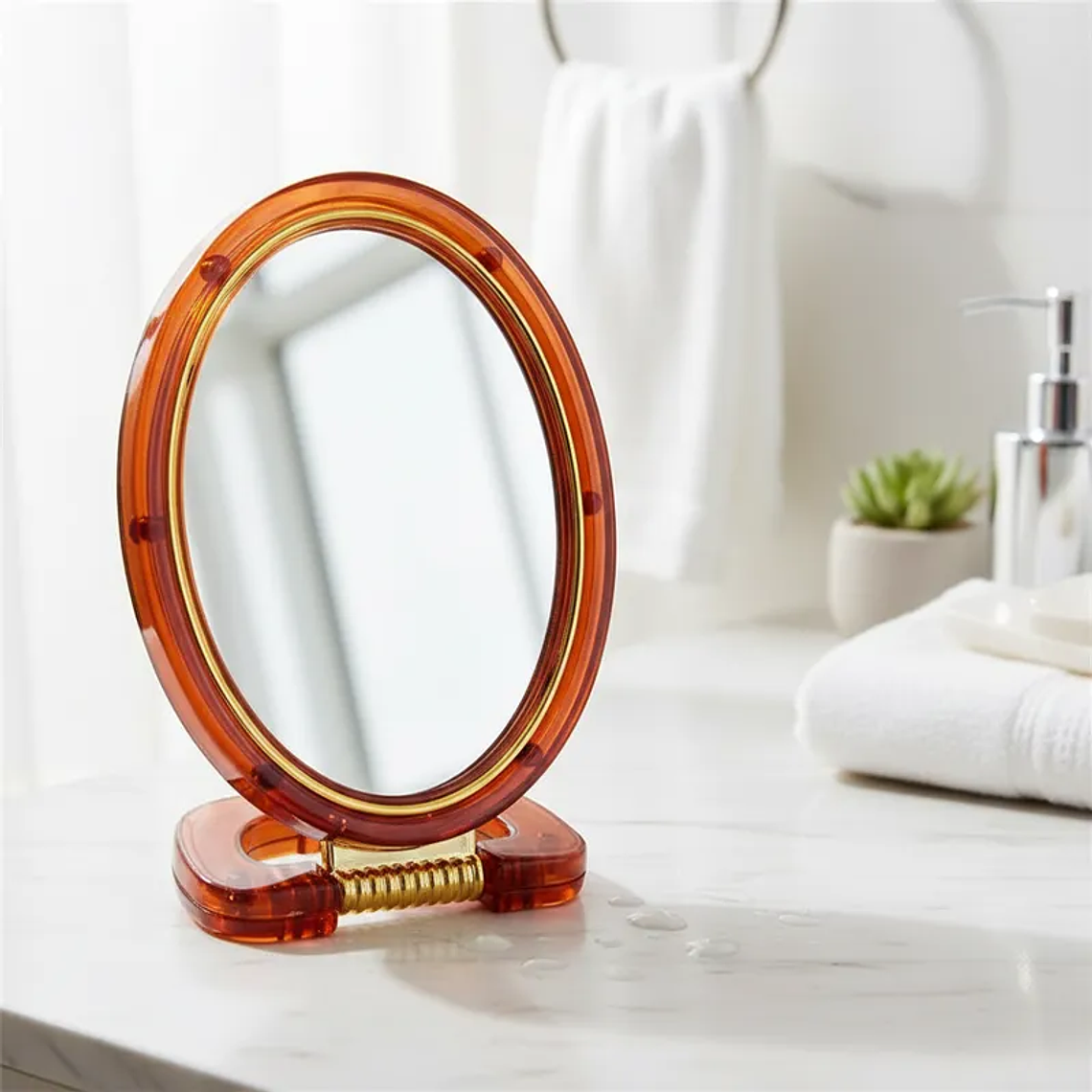 Espejo De Maquillaje Portátil Ovalado 10cm 2