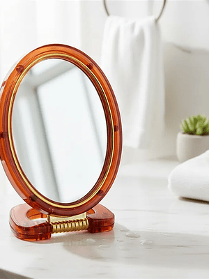 Espejo De Maquillaje Portátil Ovalado 10cm