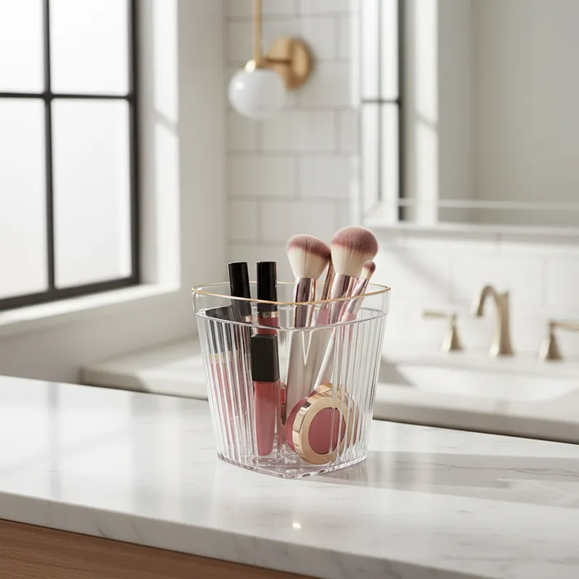 Organizador Acrilico Borde Dorado Forma Corazon 1