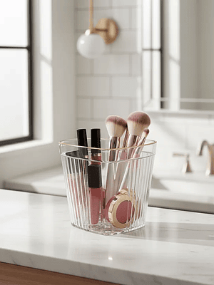 Organizador Acrilico Borde Dorado Forma Corazon