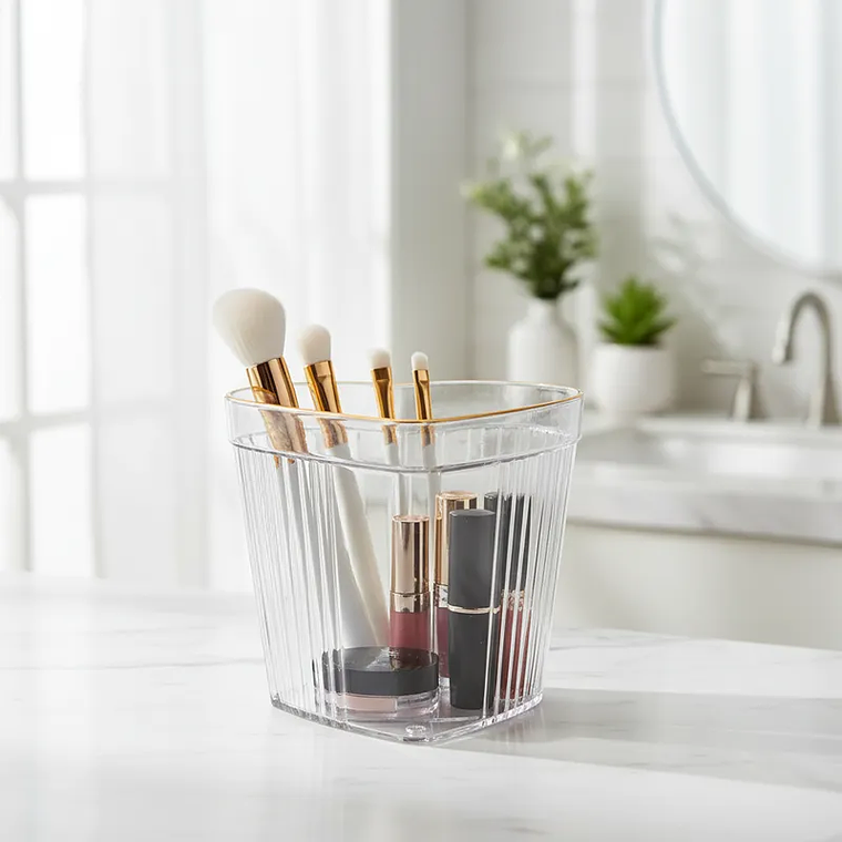 Organizador Acrilico Borde Dorado Forma Corazon 3