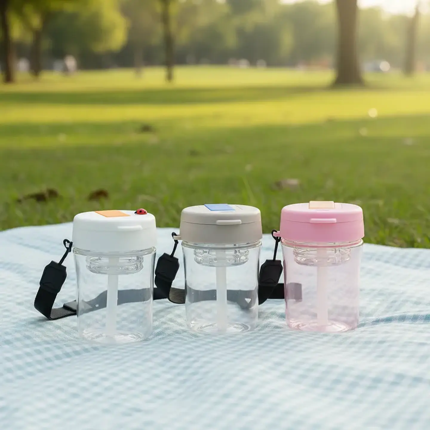 Botella De Agua Infantil 400ml Con Bombilla Y Correa 2