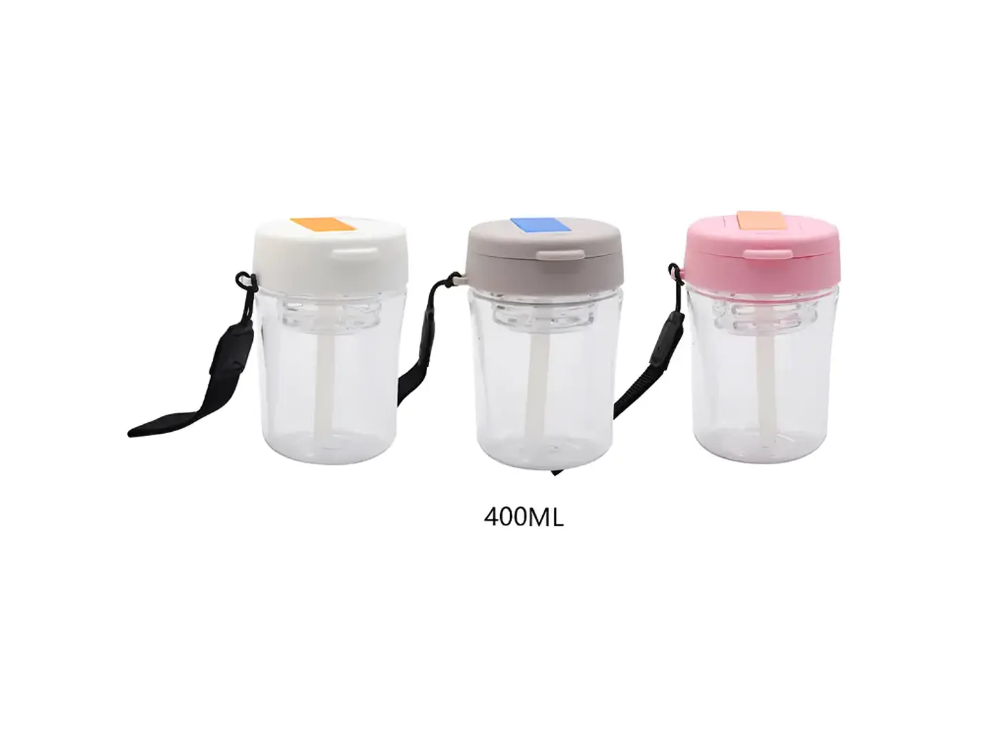 Botella De Agua Infantil 400ml Con Bombilla Y Correa 5