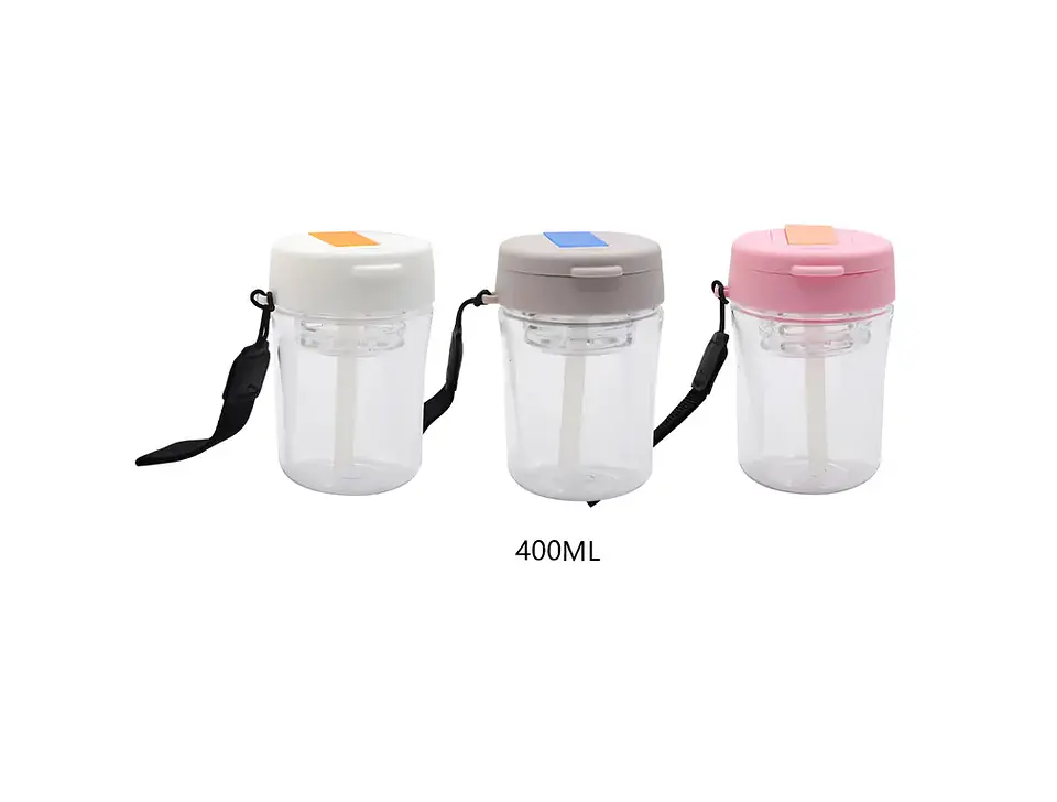 Botella De Agua Infantil 400ml Con Bombilla Y Correa 5
