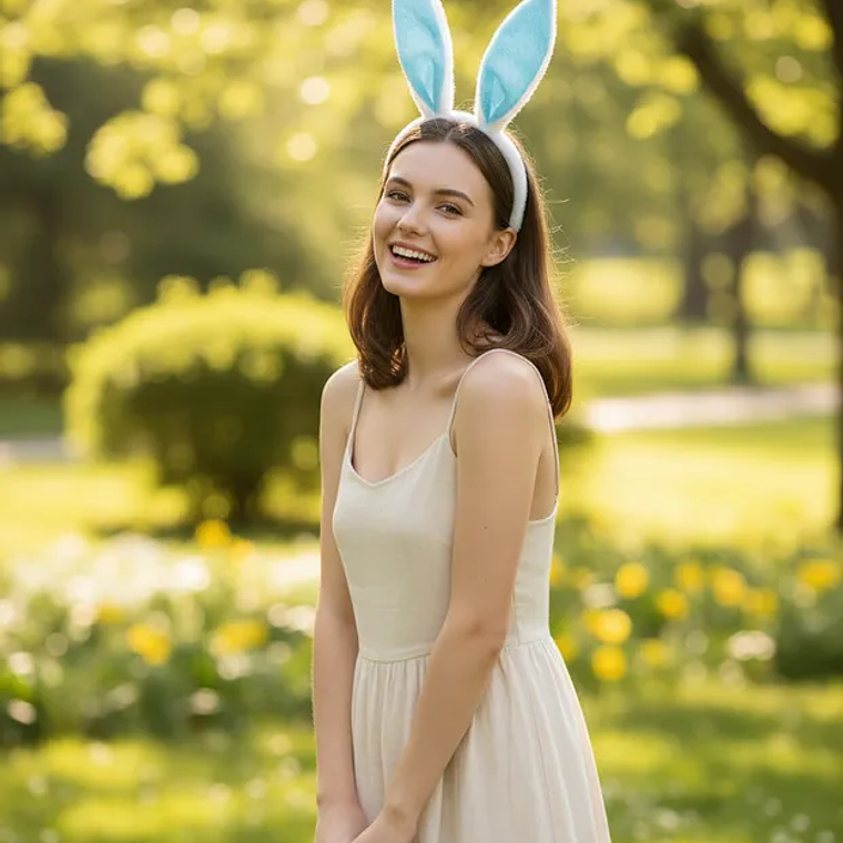 Cintillo Orejas Conejo Peluche Pascua Infantil 10