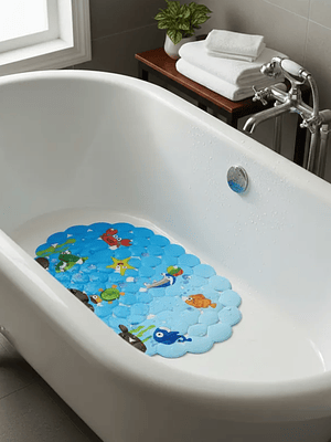Alfombra De Baño Antideslizante Infantil Para Ducha 65x35cm