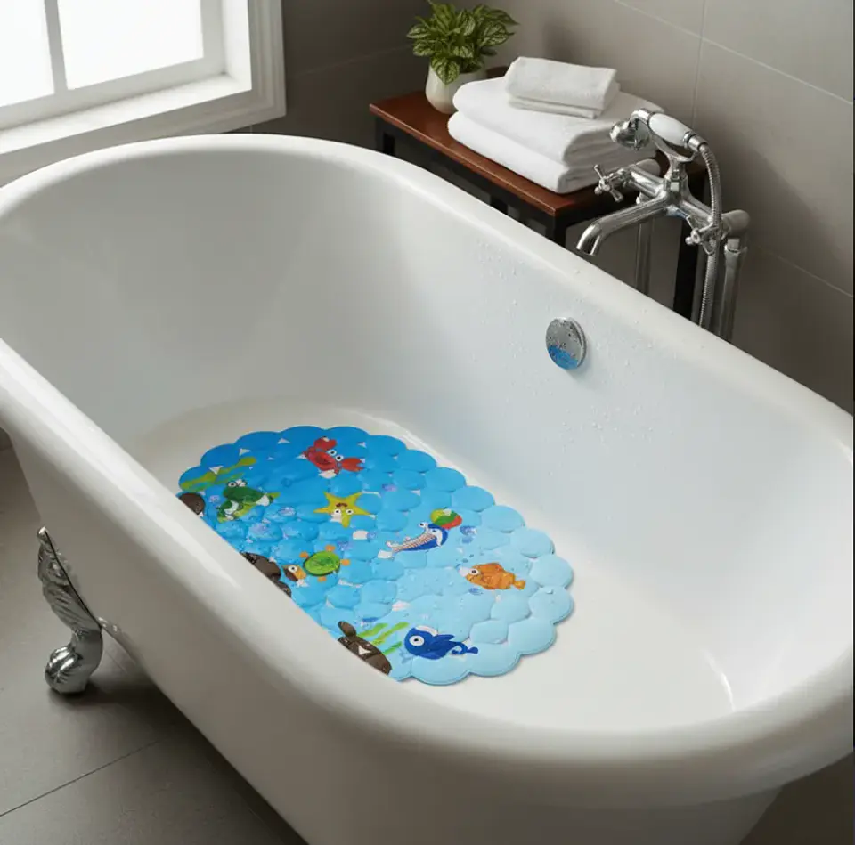 Alfombra De Baño Antideslizante Infantil Para Ducha 65x35cm 1