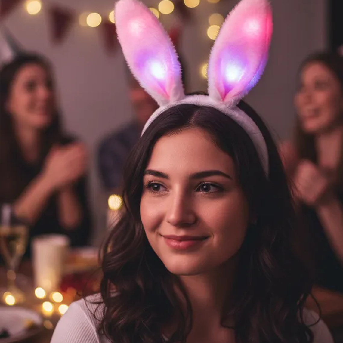 Cintillo Orejas De Conejo Con Luz Fiesta 6