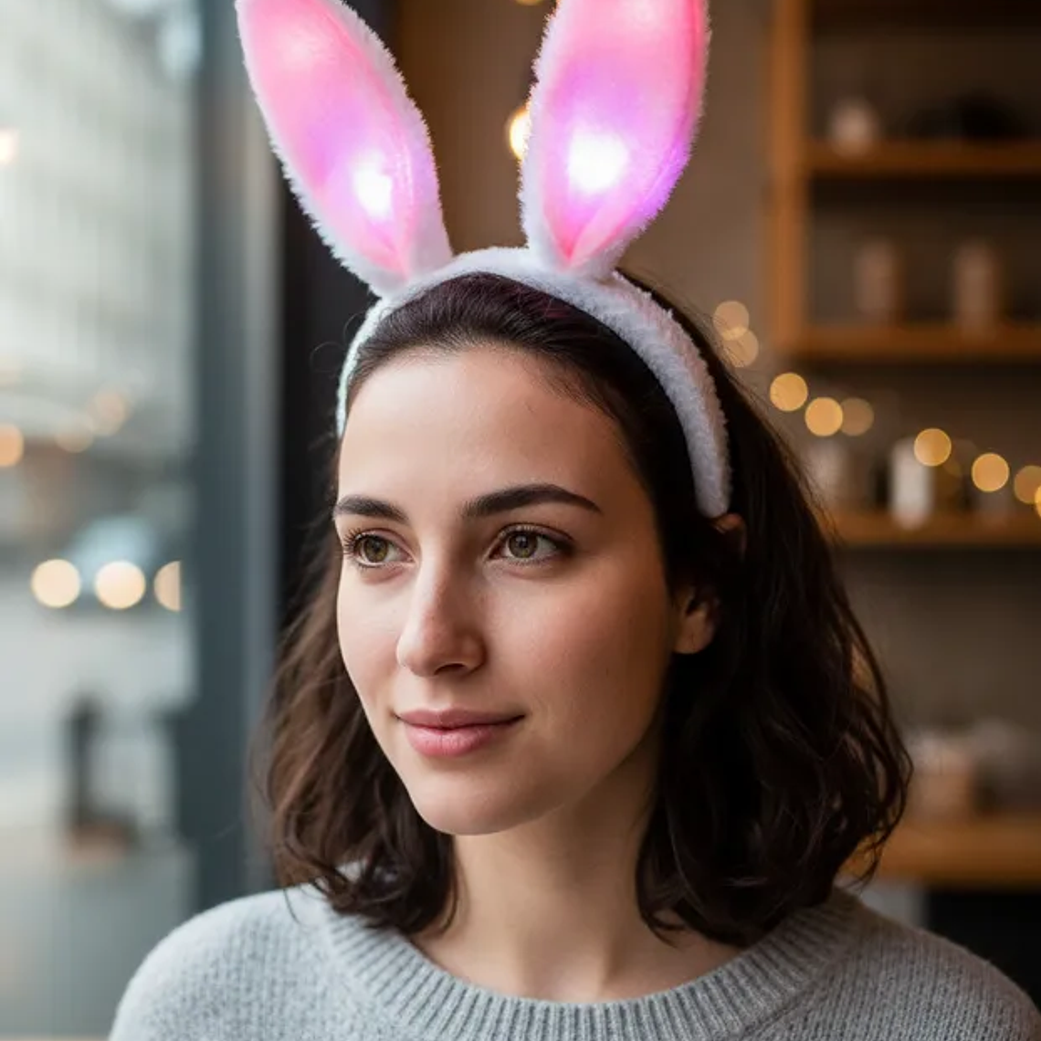 Cintillo Orejas De Conejo Con Luz Fiesta 7