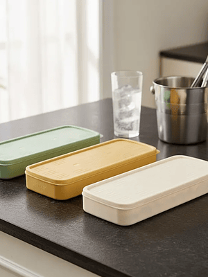 Cubetera de hielo Plástico 8x21 cm con tapa 