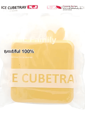 Cubetera de plástico cuadrada con tapa 14x14cm