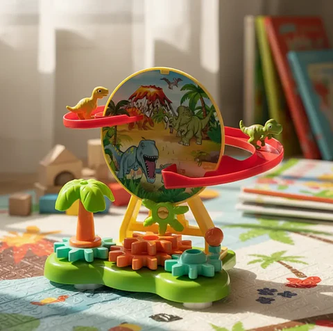 Pista De Dinosaurios Juguete Didáctico Con Engranajes Niños