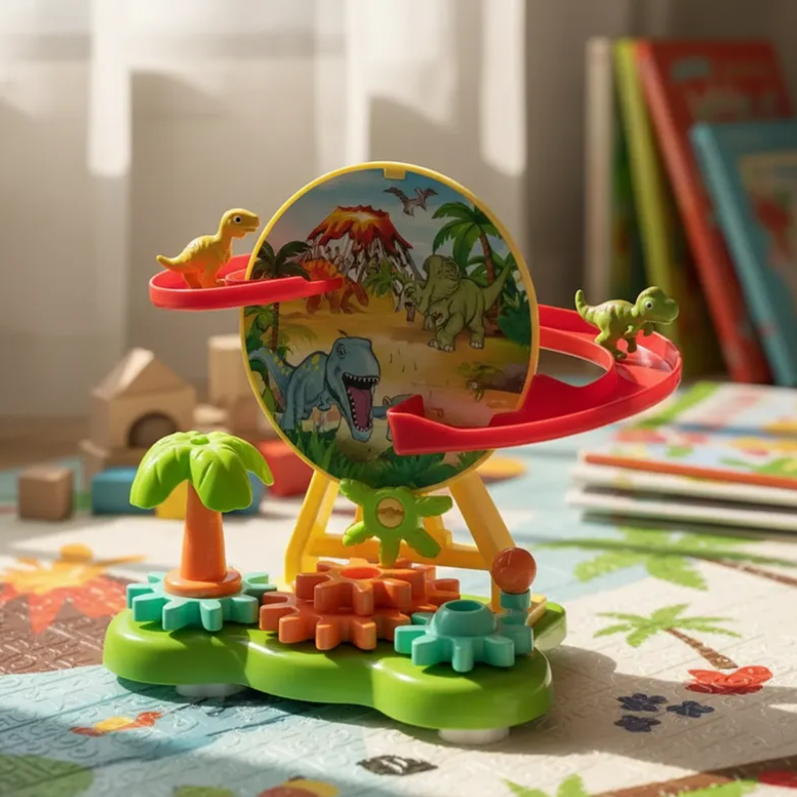 Pista De Dinosaurios Juguete Didáctico Con Engranajes Niños 1