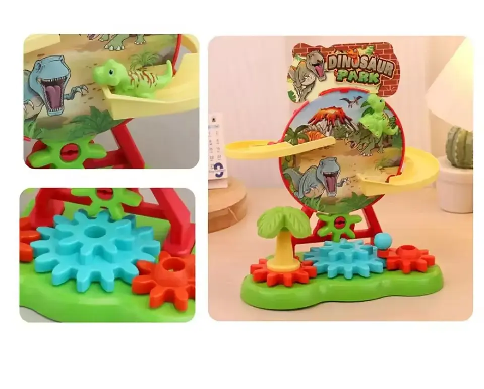Pista De Dinosaurios Juguete Didáctico Con Engranajes Niños 2