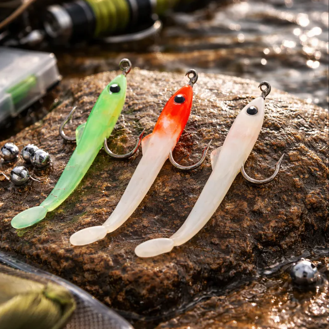 Set 6 Señuelos De Pesca Pulpo Luminoso 8.5cm Con Anzuelo 2